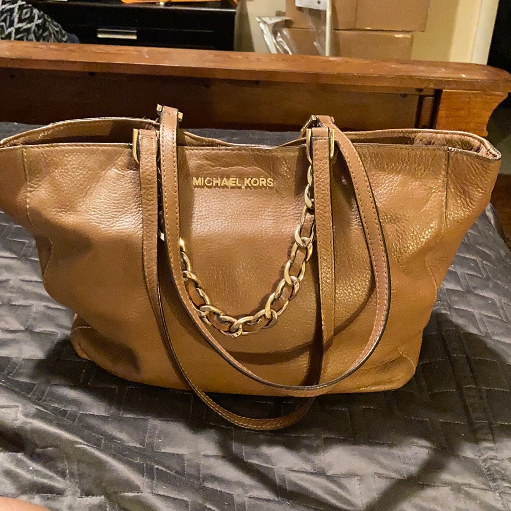 Soolmicheal Kors Camel Leather Shoulder